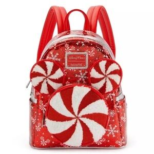 Loungefly Red Peppermint Swirl Backpack